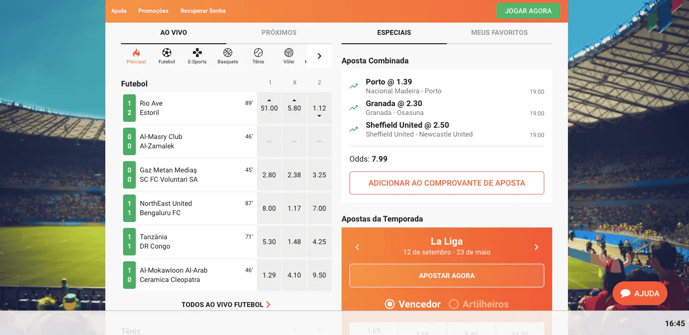 Apostas online e apostas ao vivo no LeoVegas